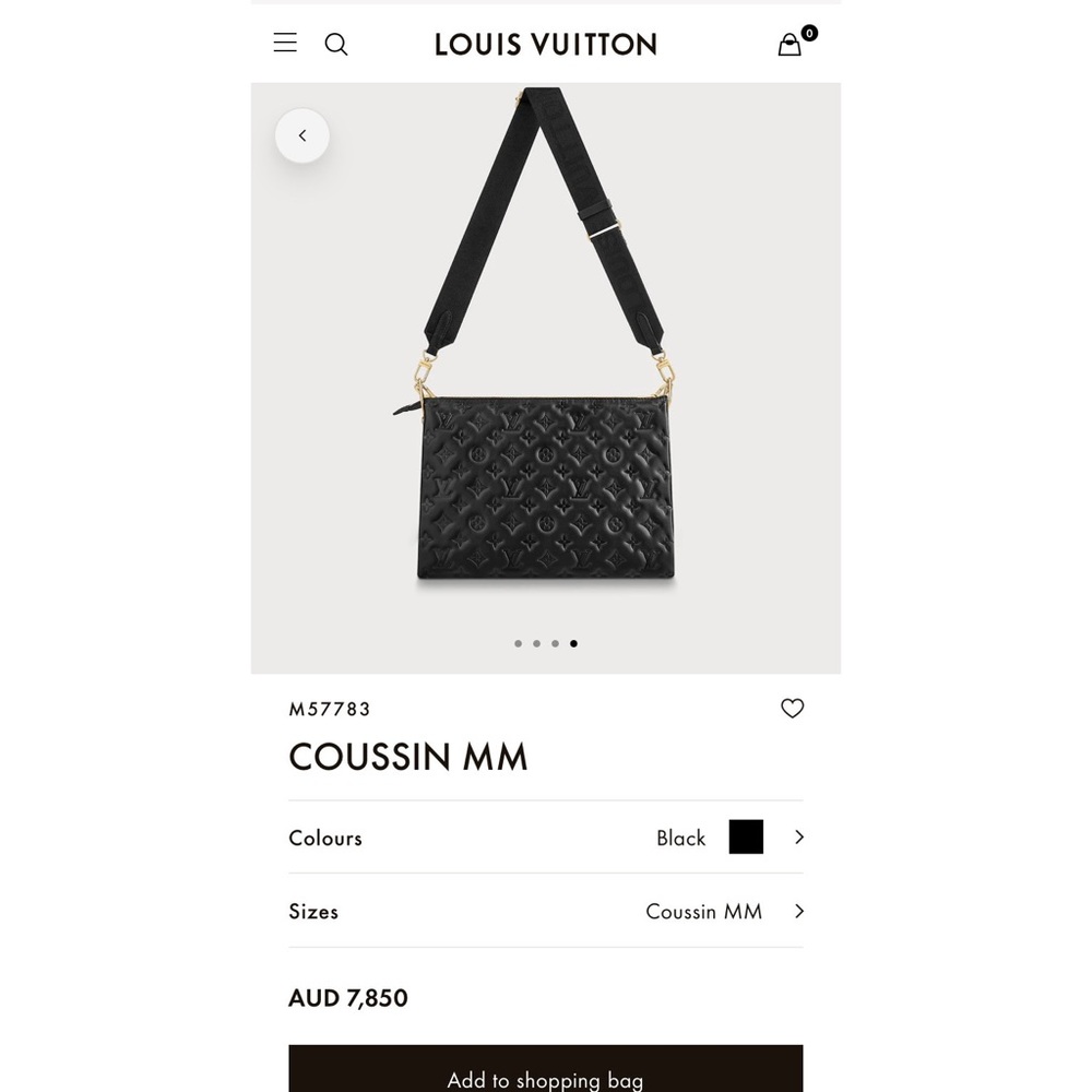 Authentic Louis Vuitton Black Cousin MM Handbag - Picture 6 of 7